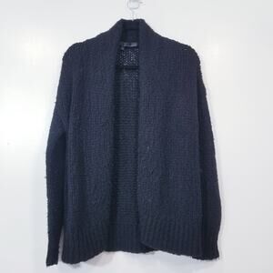 360 Cashmere Women XS Wool Cashmere  Fuzzy Black Cardigan